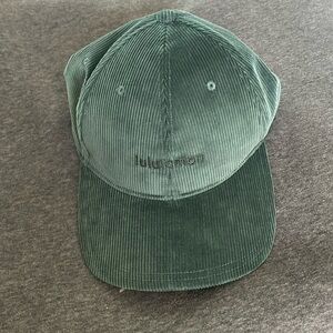 NWOT Lululemon Casual Unisex Classic Ball Cap Green Corduroy *wordmark